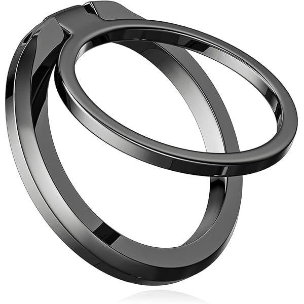 wonima11 Magnetic Cell Phone Ring Holder for MagSafe, Magnetic Phone Grip, Phone Ring with Adjustable Kickstand for iPhone 15/14/13/12(Plus,Mini,Pro,Max), Smartphone Accessories Black-Electroplating