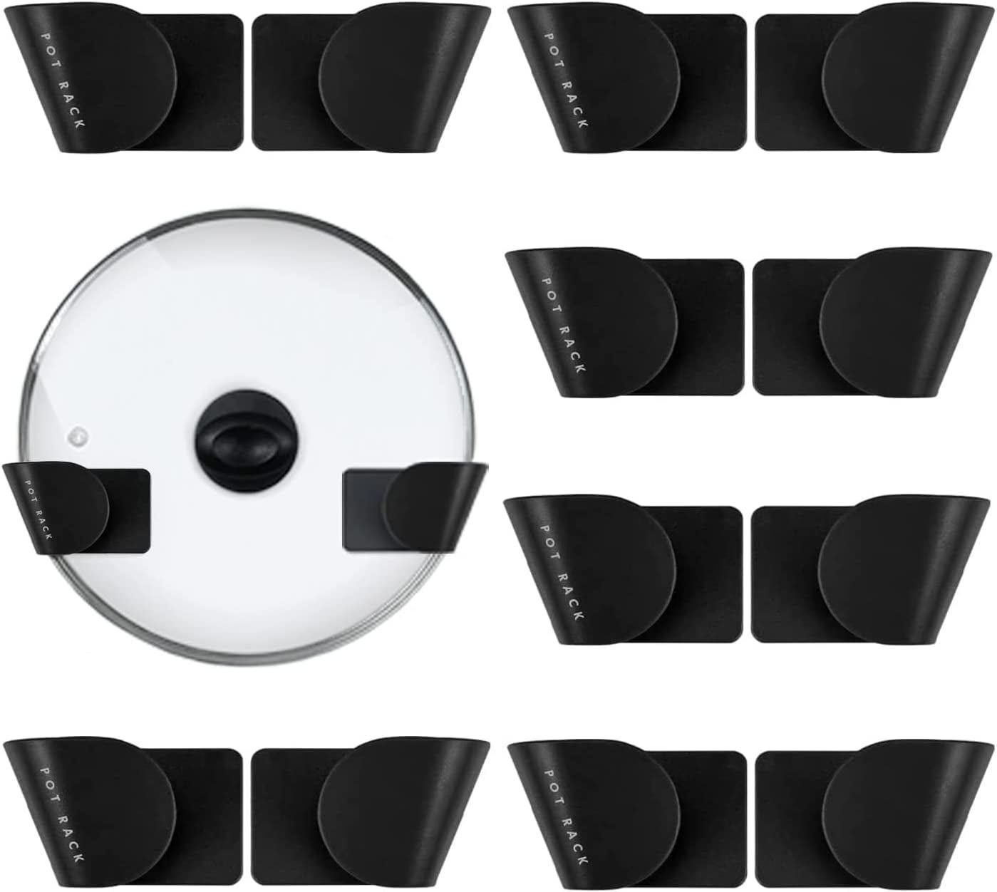 Adjustable Pot Lid Organizer Door Kitchen Organization, (6 Pairs) Pot Lid Holder Kitchen