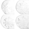 thumbnail image 2 of Martha Stewart Holiday Pointy Glass Ball 4 Piece Ornament Set with Etched Snowflake Designs in Clear, 2 of 4