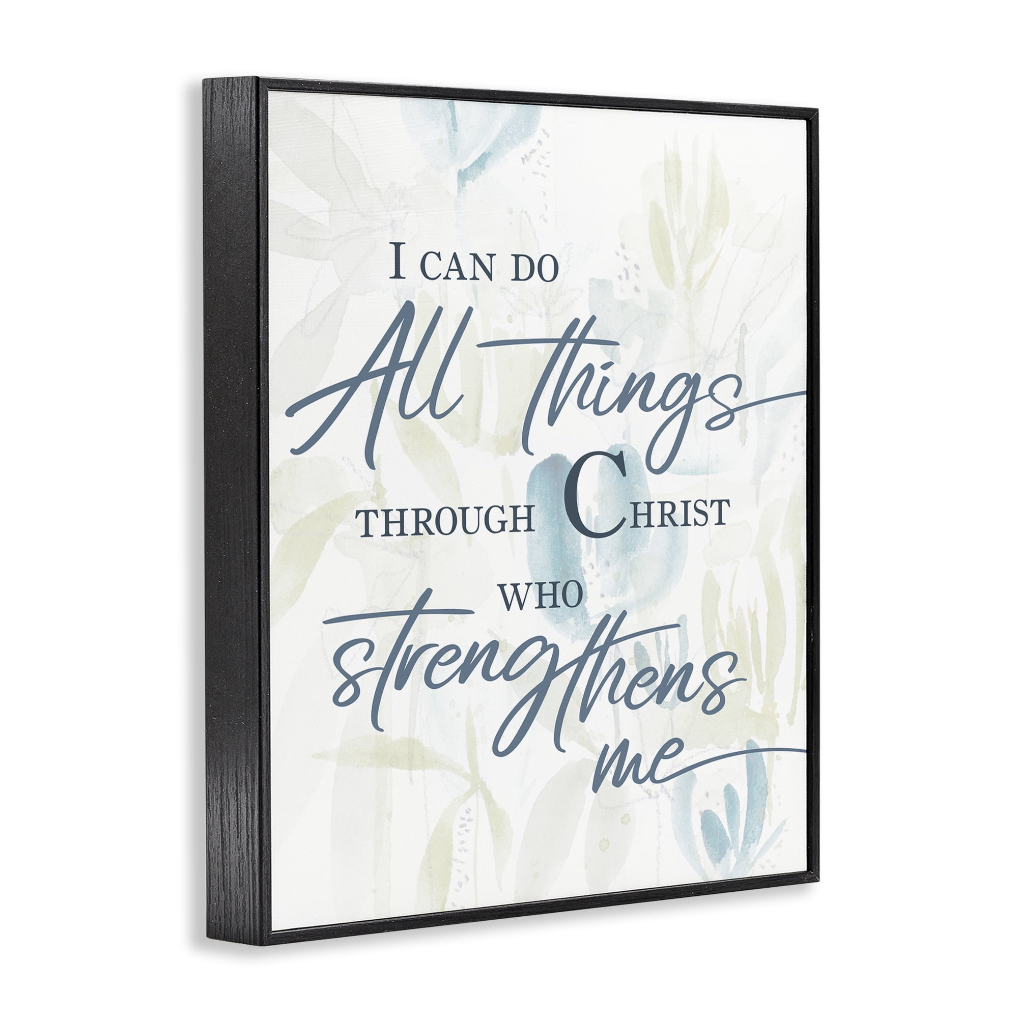 Stupell Industries All Things Through Christ Black Framed Giclee Art, design by Krinlox