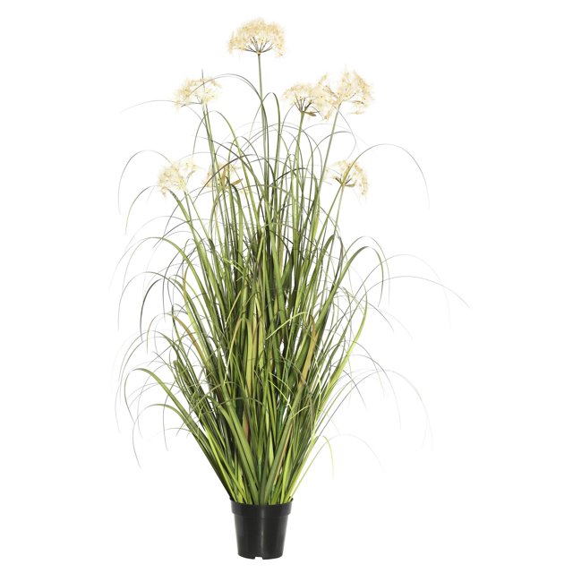 Decoración de césped verde artificial Vickerman en maceta, 36 cm, con 4 dientes de león