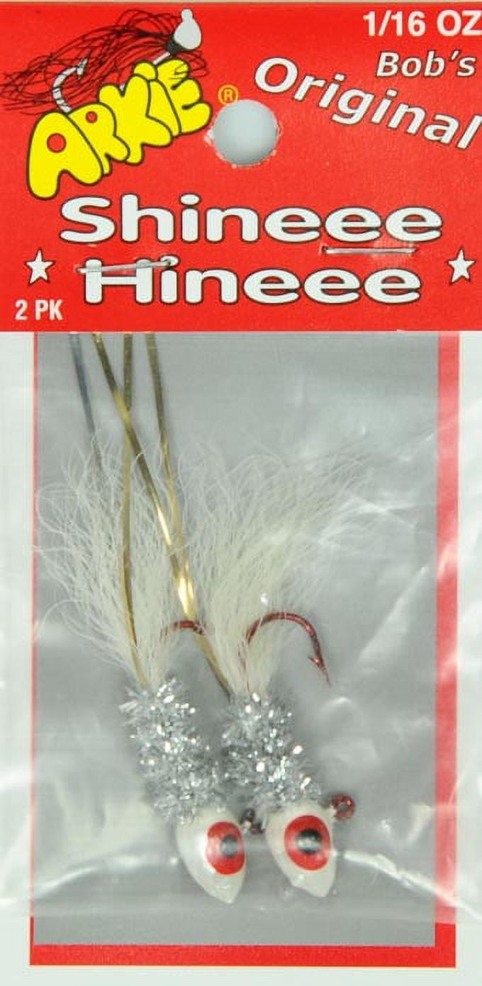(3 pack) Arkie Lures Original Shineee Hineee Jig, Color White, Size 1/16 oz.