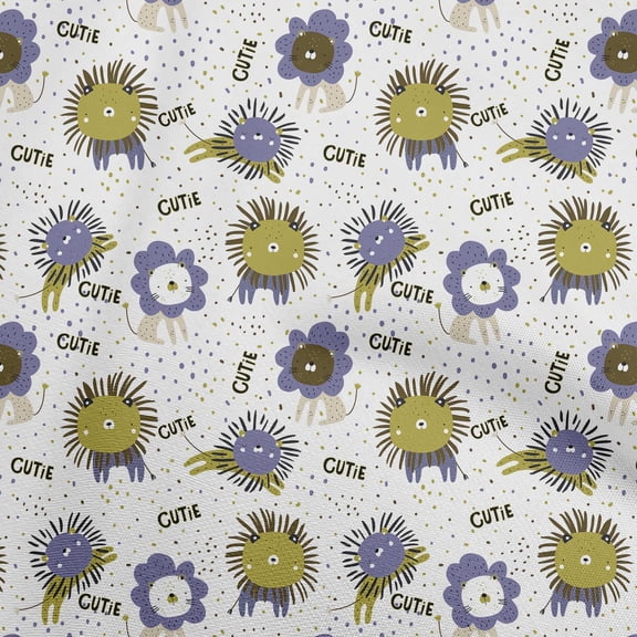 oneOone Cotton Silk Olive Green Fabric Animals Sewing Craft Projects Fabric Prints By Yard 42 Inch Wide
