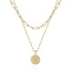thumbnail image 1 of Collar con forma de sujetapapeles en capas de Ursteel chapado en oro de 14 quilates, 1 of 7