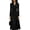 Black, variant on Women's Winter Double Breasted Trench Coat Notch Lapel Collar Pea Coat Swing A Line Long Overcoat