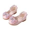 thumbnail image 6 of Staki Toddler Girls Dress Shoes Girls Dress Shoes Toddler Little Kid Flats Mary Jane School Bowknot Flower Girl Party Ballerina Flat Shoes(Pink,9 Toddler), 6 of 7