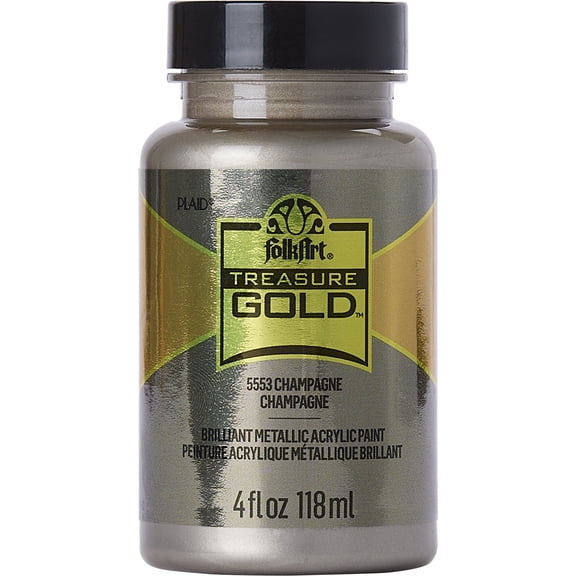 FolkArt Treasure Gold Acrylic Craft Paint, Gold, 4 fl oz