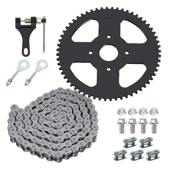 Mini Bike Sprocket 60T with 420 Chain 90 Links Fit for Coleman CT200U BT200X CT200U-EX Baja Warrior Massimo TrailMaster MB200 Axis M200 Predator 212 196cc 200cc 6.5hp Powersports Components​