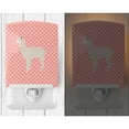 thumbnail image 2 of Caroline's Treasures BB7919CNL Alpaca Pink Check Ceramic Night Light, 6x4x3", multicolor, 2 of 2