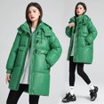 thumbnail image 3 of HTNBO Women's Thickened Winter Down Coat Warm Padded Puffer Jacket with Detachable Hood Baggy Zip Pockets Outerwear, 3 of 6
