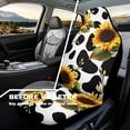 thumbnail image 3 of Jeiento Sunflower Car Seat Covers 2 Pcs Waterproof Car Seat Cover Cow Print Easy Installation Stretch Polyester Fabric Cover Universal Size Fit for Most Cars SUVs Trucks Sedans Van, 3 of 7