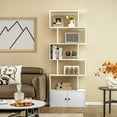 thumbnail image 3 of Costway Bookshelf with Cabinet 6-Tier S-Shaped Bookcase Storage Rack White, 3 of 10