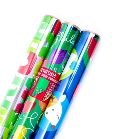 hallmark reversible christmas wrapping paper bundle foil kids pack of 3 60 sq - Walmart Christmas Wrapping Paper hallmark reversible christmas wrapping paper bundle foil kids pack of 3 60 sq - Walmart Christmas Wrapping Paper