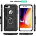 thumbnail image 2 of Phone Case for iPhone 6/6S Plus iPhone 7 Plus iPhone 8 Plus,Military Grade Protective Cases Cover with Ring Car Mount Kickstand for iPhone 6/7/8 Plus - Black, 2 of 12