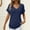 B515 Dark Blue summer tops for women clearance under $5, variant on Ladies Plus Size Waffle Knit Tshirt Under $5 Summer V Neck Short Sleeve T-Shirts 2025 Vacation Black Tunic Tops Mothers Day Gift