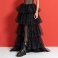 thumbnail image 3 of HGIEYS Women's High Low Tutu Skirts Sweet Elastic Waist Tulle Layered Ruffles Mesh Long Tiered Skirt, 3 of 5