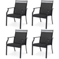 thumbnail image 1 of Gymax 4 PCS Patio Chairs w/ All Weather Breathable Fabric High Backrest Blue, 1 of 7