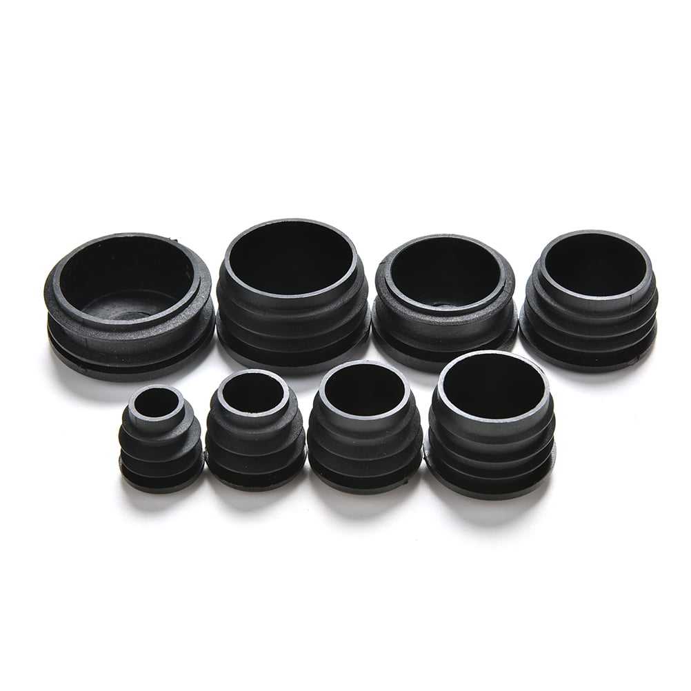 10x Black Plastic Blanking End Caps Cap Insert Plugs Bung For Round Pipe Tube YL 