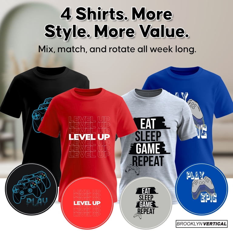 Brooklyn Vertical Boy's Gaming T-Shirt 4-Pack photo 3