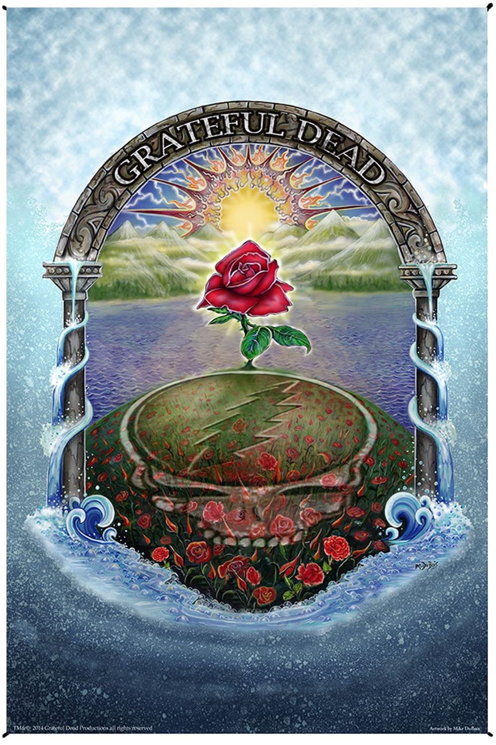 Grateful Dead Rose Garden Heady Art Print Mini Tapestry 30x45 Walmart Com Walmart Com