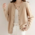 thumbnail image 5 of Harpily Women's Casual Shirt Womens Basic Crew Neck Long Sleeve Down Cardigan, 5 of 5