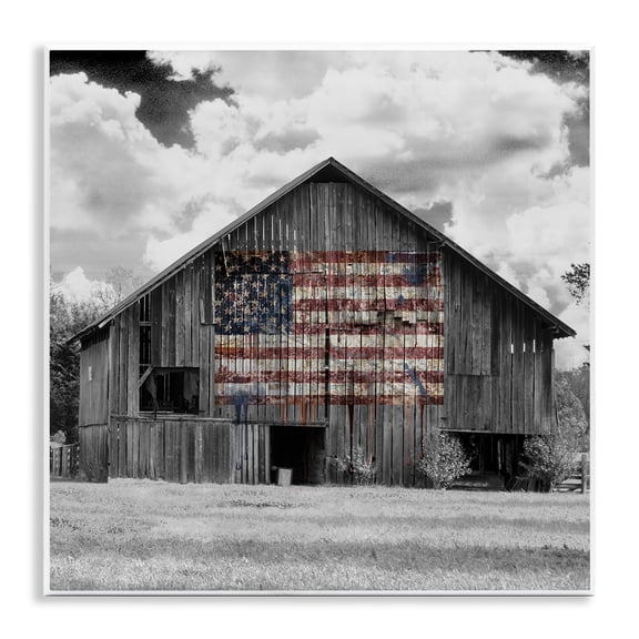 Stupell Industries Patriotic Rustic Barn Wall Plaque Art design by Sophie 6, 12 x 12