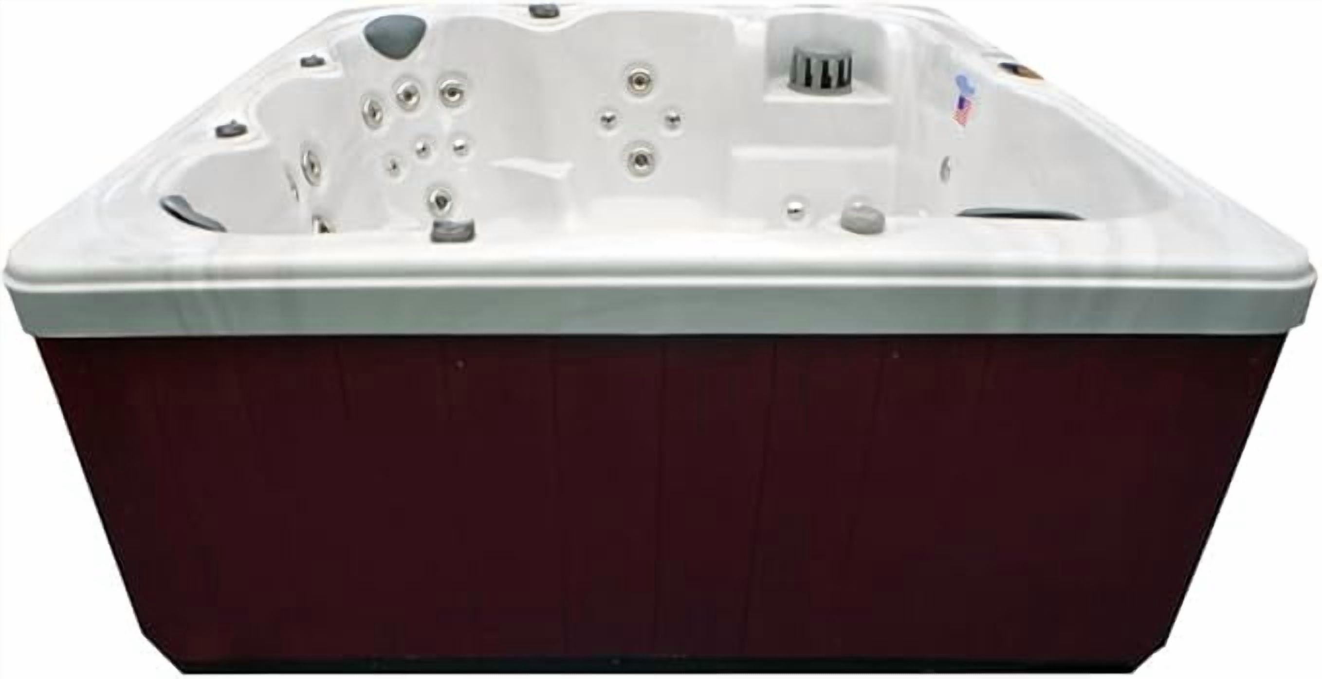 Home & Garden HG71 6-Person Hot Tub with 71 Therapy Jets and Digital Controls – Sterling or White Acrylic Interior and Mocha Exterior Cabinet - Ideal for Backyard Relaxation and Hydrotherapy