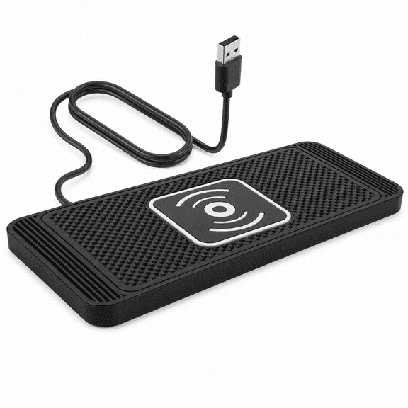 Typpkmm 15W Wireless Car Charger, Ultra Slim Dash Mount Magnetic Charging Pad for Smartphones Beige
