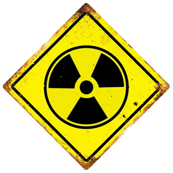 Diamond Metal Wall Sign - Nuclear Logo Radiation Hazard Warning Gift Plaque Size: 12 inch x 12 inch