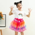 thumbnail image 5 of Odeerbi Girls Skirts Tutu Skirt Toddler Cute Party Dance Outfit Splice Rainbow Net Yarn Sequins Tulle Skirt Bow Hairpin Suit Pink, 5 of 5