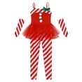 thumbnail image 6 of Zaldita Kids Girls Christmas Cosplay Jumpsuit Candy Cane Sleeveless One Piece Bodysuit for Stage Red 12, 6 of 7