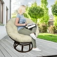 thumbnail image 6 of SHANNA Papasan Chair Cushion Only, 51 in Cushion for Papasan, Thickened Overstuffed Round Leisure Papasan Seat Cushion, Hanging Egg Chair Cushion, Beige, 6 of 8