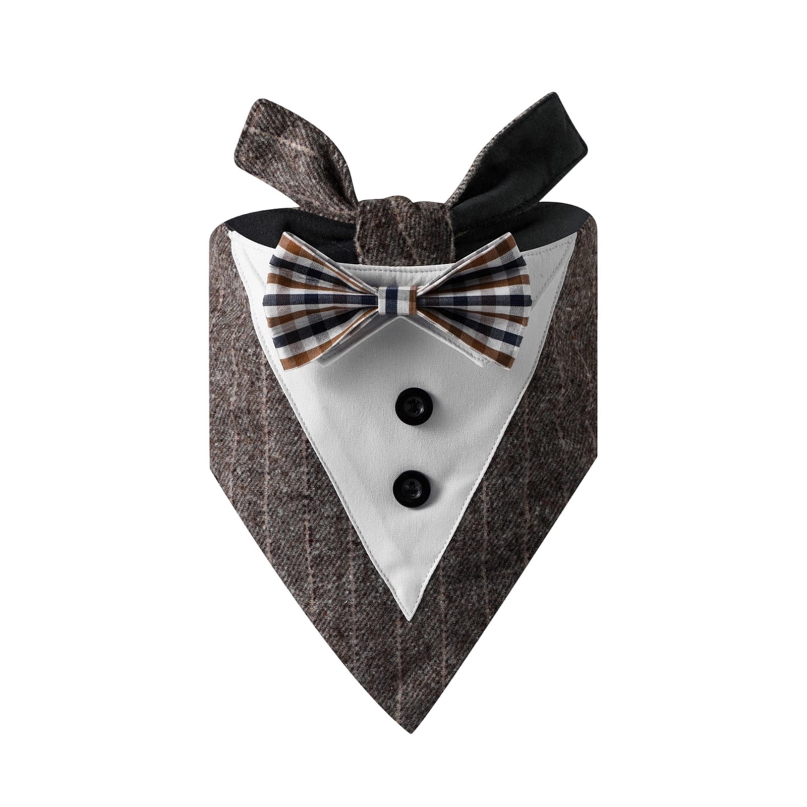Breathable Cat Bandana Bib in Coffee Size S Absorbent Fabric Adjustable Neck Strap Easy to Clean for Small Pets