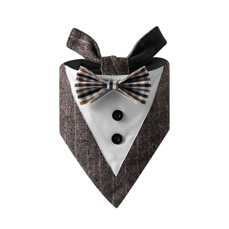 Adjustable Cat Kerchief Bib in Coffee Size L Soft Breathable Fabric Absorbs Spills and Drool Adjustable Neck Design Machine Washable