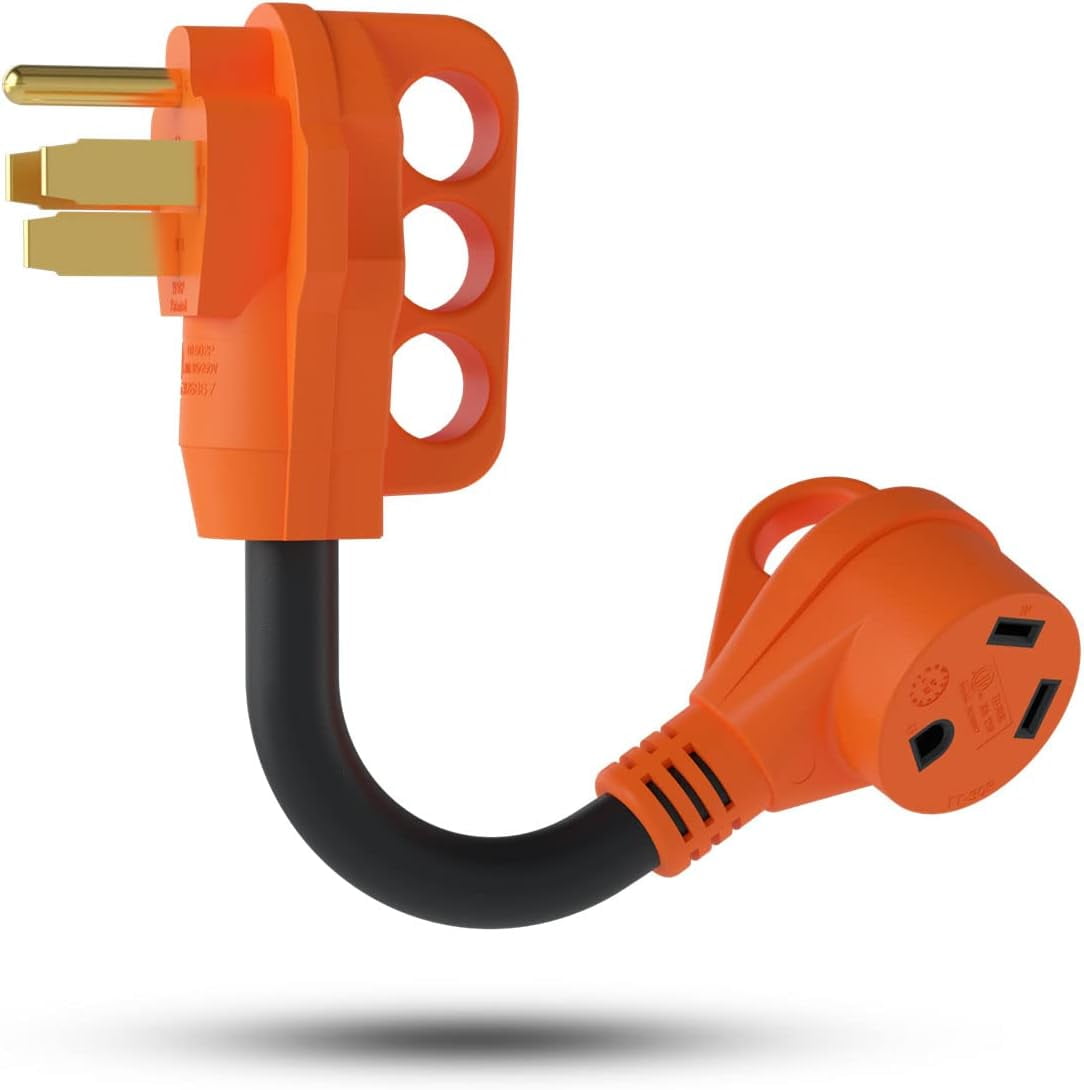 Durable 50 Amp to 30 Amp RV Adapter Cord, 12 Inch Length, NEMA 1450P