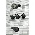 thumbnail image 3 of Kingston Brass KBX8130BX Metropolitan Three-Handle Tub and Shower Faucet, Matte Black, 3 of 5