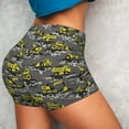 thumbnail image 4 of Lsque Modern Yellow Excavator Pattern High Waisted Biker Shorts for Women-Tummy Control Fitness Athletic Workout Running Yoga Gym Shorts,Moisture-Wicking-XX-Large, 4 of 9