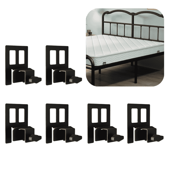 SWOHOKS Anti-Slip Mattress Grippers for Metal Beds | Keep Mattress From Sliding Gripper | 6-Pack Black