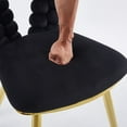thumbnail image 3 of black and gold Modern chair(set of 4 ) with iron tube legs, soft cushions and comfortable backrest, suitable for dining room, living room, cafe,hairball back, 3 of 5