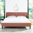 thumbnail image 6 of Aspen Vertical Tufted Headboard Platform Bed Set King Ash Rose Velvet, 6 of 20