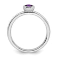 thumbnail image 2 of Sterling Silver Stackable Expressions Oval Amethyst Ring - Size 9, 2 of 3