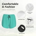 thumbnail image 6 of Haiem Teal Turquoise Women's 2 in 1 Running Shorts - Lightweight Athletic Workout Gym Yoga Breathable Sports Shorts Liner with Phone Pockets-Small, 6 of 9