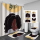 thumbnail image 1 of Juego de 4 cortinas de ducha para niña negra, diseño de mariposas de ballet rosa, decoración de baño para mujeres afroamericanas, tela impermeable, cortina de ducha morada y blanca, alfombrilla de, 1 of 7