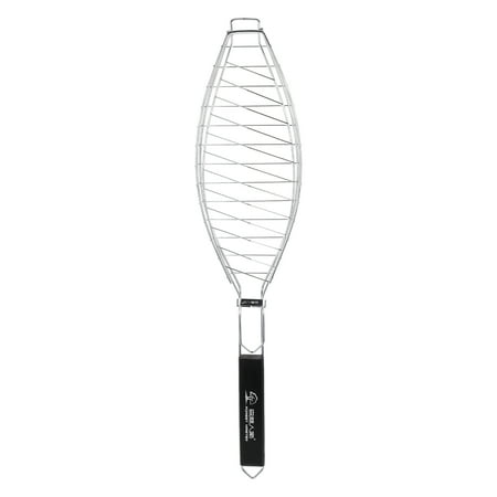 

HOMEMAXS 1Pc Fish Shape Barbecue Grid Stainless Steel Grilled Fish Net Clip BBQ Tool