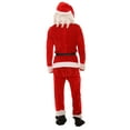 thumbnail image 2 of HPO Adult Classic Santa Claus Suit Costume | 5 Pics Adult Male Christmas Santa Outfit Set, Red, Large, 2 of 7