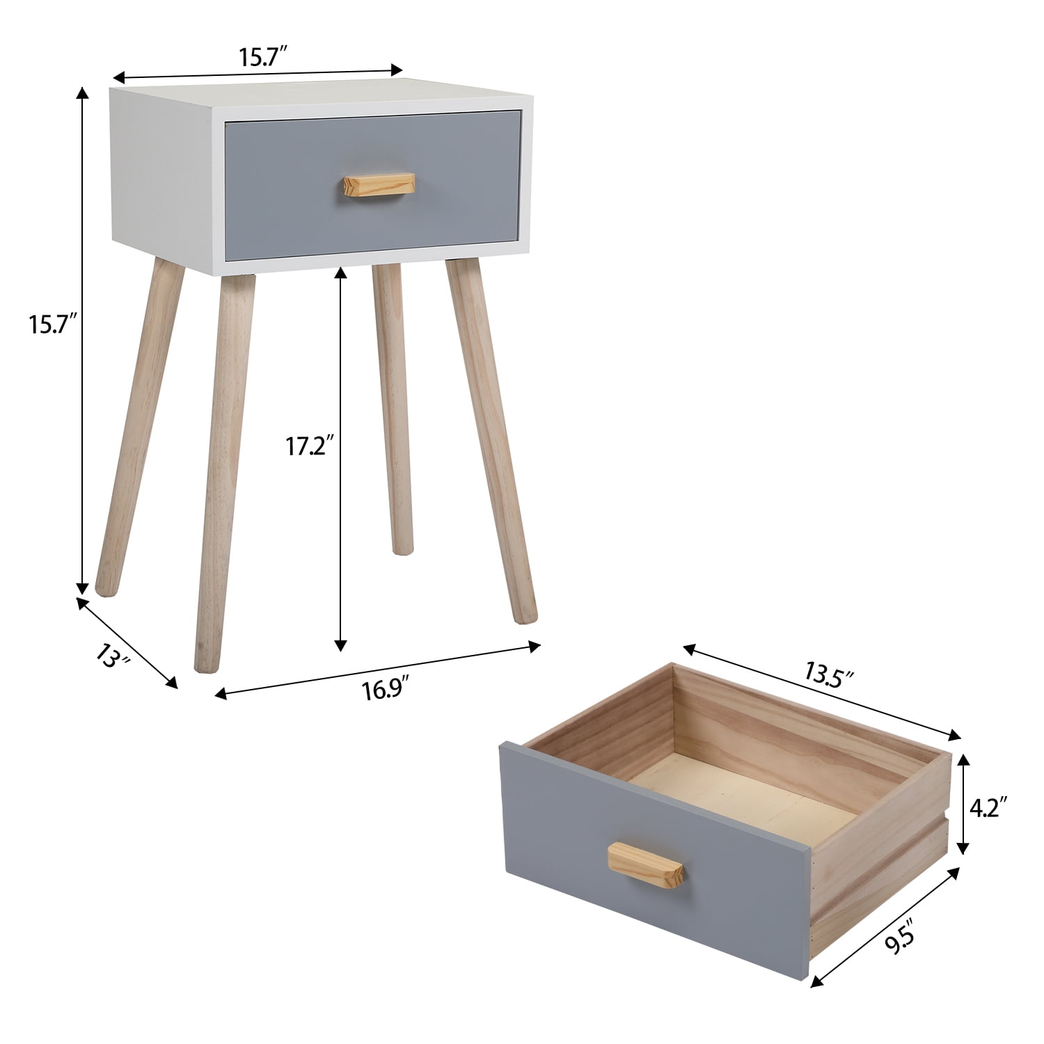 Private Jungle 2PCS Nightstand Wood Bedside End Table with Storage Drawer Bedroom Living Room Private Jungle 2PCS Nightstand Wood Bedside End Table with Storage Drawer Bedroom Living Room