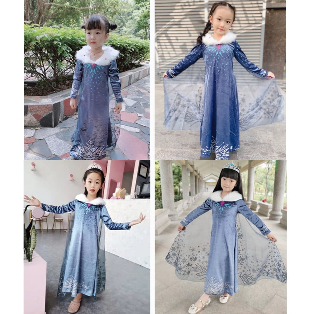 Little Girls Frozen Elsa Blue and Silver Tulle Twirl Dress – cuteheads