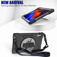 thumbnail image 3 of Dteck Shockproof Case for Samsung Galaxy Tab S7 FE Case (12.4 inch, 2021 Release) SM-T730/T736B, Kids Case 360 Rotating Stand Case Drop-Proof Protection with Hand Shoulder Strap - Black, 3 of 9