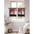 thumbnail image 3 of Fat Chef Sheer Curtains 54 Inch Length 2 Panels Set for Living Room/Bedroom, Black White Checkered Farmhouse Red Kitchen Cook Curtain Sheers Drapes Rod Pocket Curtains Window Treatment 52''x54''x2, 3 of 7