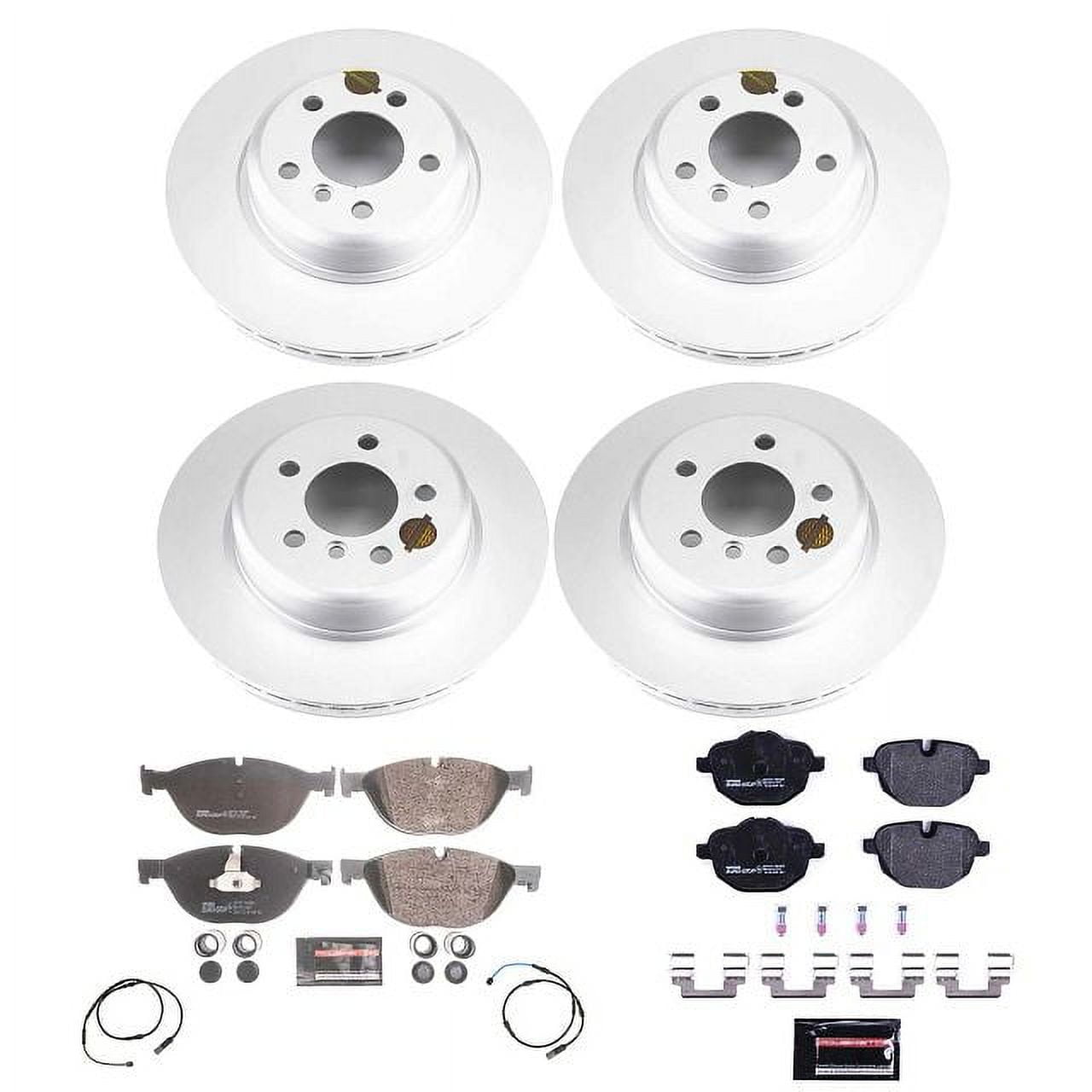 Power Stop Front and Rear Euro-Stop ECE-R90 Certified Brake Pad with Rotor Kit, ESK7236